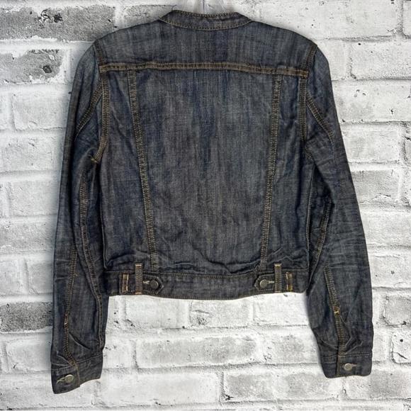 Banana Republic Premium Denim Cropped Dark Wash Jean Jacket Size XS - Picture 7 of 15